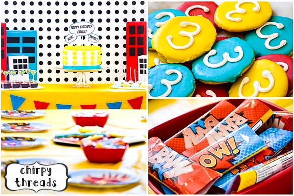 {chirpy threads} superhero birthday party :: sweets